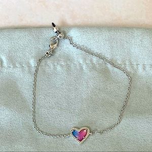 Kendra Scott Ari Heart Silver Chain Bracelet in Watercolor Illusion